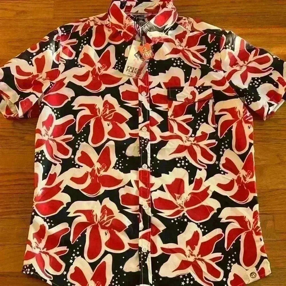 Free Planet Surf and Swim Men’s 2 piece swim trunks and top red white blue small - Picture 7 of 14